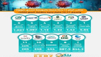 صافي أرباح 11 بنكًا مدرجًا بالبورصة تتحدى كورونا مسجلة 12.77 مليار جنيه «إنفوجرافيك»