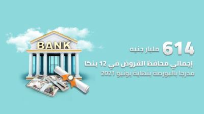 614.7 مليار جنيه إجمالي محفظة القروض في 12 بنكًا مدرجًا بالبورصة بنهاية يونيو «إنفوجرافيك»