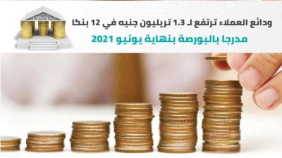 ودائع العملاء ترتفع لـ1.3 تريليون جنيه في 12 بنكًا مدرجًا بالبورصة بنهاية يونيو «إنفوجرافيك»
