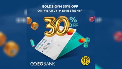 بطاقات ائتمان EGBANK تقدم خصم 30% لدى جولدز جيم